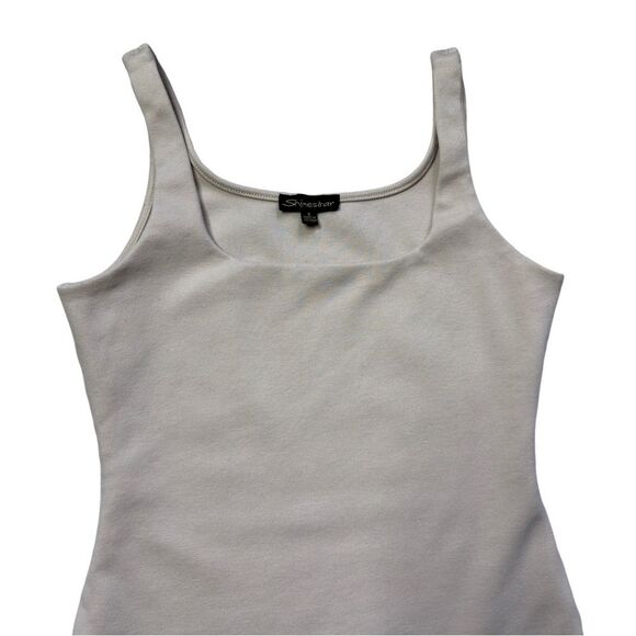 Shinestar Square Neck Thong Beige Bodysuit - Picture 2 of 4